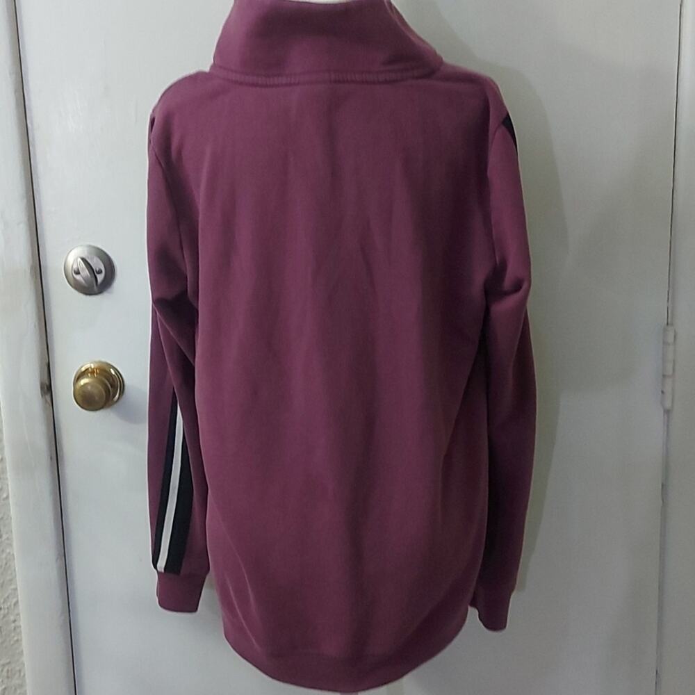 PINK Victoria Secret Funnel Purple Logo Racer Stripe Zip Jacket. L Casual Preppy - Picture 4 of 11